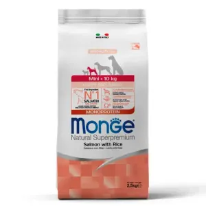 Сухой корм Monge Dog Speciality Line Monoprotein для щенков мелких пород из лосося с рисом