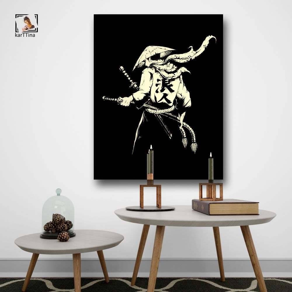 Картина модульная "Она самурай", 80 см х 40 см