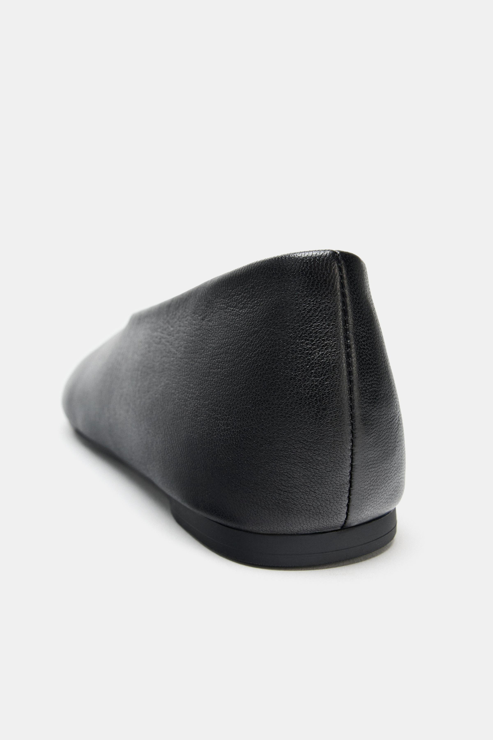 ZARA ПЛОСКИЕ КОЖАНЫЕ БАЛЕТКИ, ЧЕРНЫЙ