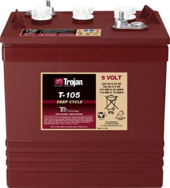 Тяговый аккумулятор Trojan T105 ( 6V 225Ah / 6В 225Ач ) - фотография
