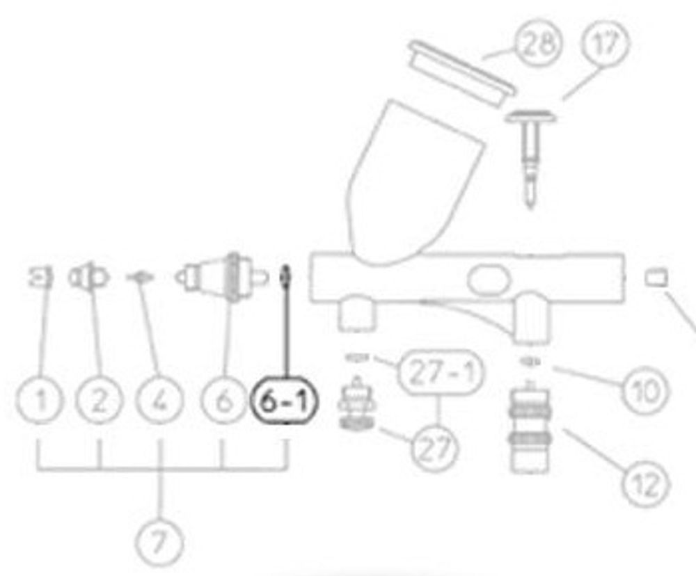 Уплотнение распылительной головки для  Iwata Custom Micron CM-C/SB/C/CP, резина