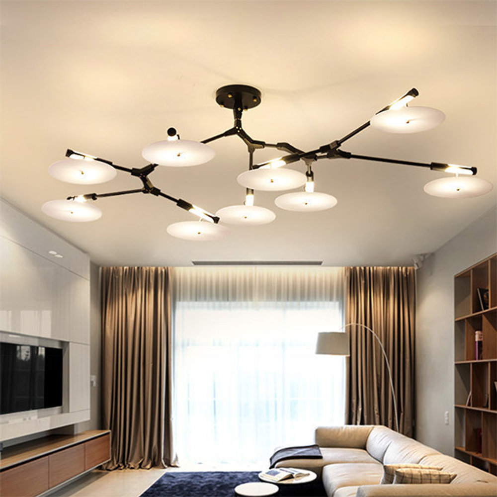 люстра Lindsey Adelman 11 -shade Porcelain Disc Branching Fixture ( бронза )