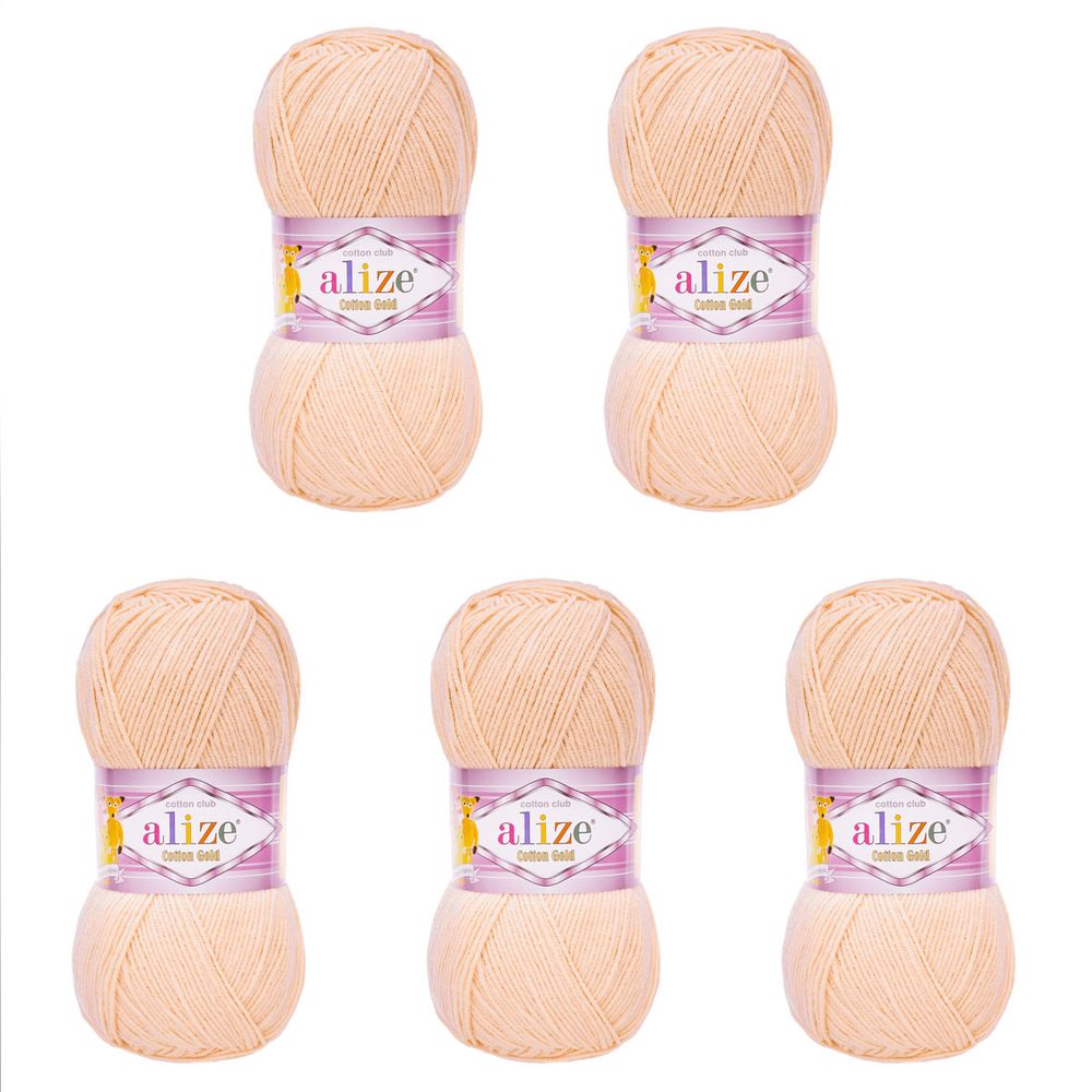 Пряжа Alize (Ализе) Cotton Gold / уп.5 мот. по 100 г, 330м, 401 телесный A