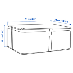 IKEA HEMMAFIXARE  (ИКЕА ХЕММАФИКСАРЕ)  -  Короб для хранения одежды/белья - полоска/белый/серый 34x51x19 см