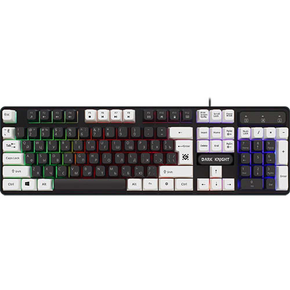 Клавиатура Defender Dark Knight GK-077, USB, белый + черный (мембранная)