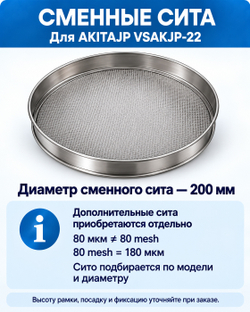 Вибросито Vibrating Screen AKITAJP VSAKJP-22 — электрический вибрационный просеиватель, сито 200 мм