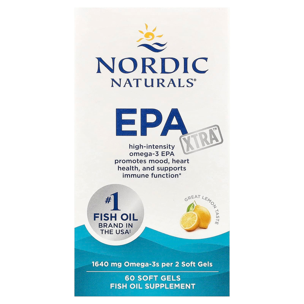 Nordic Naturals, ЭПК Экстра, лимон, 820 мг, 60 гелевых капсул