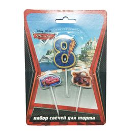 Свечи для торта (цифра 8, тачки 2шт) Дисней Тачки