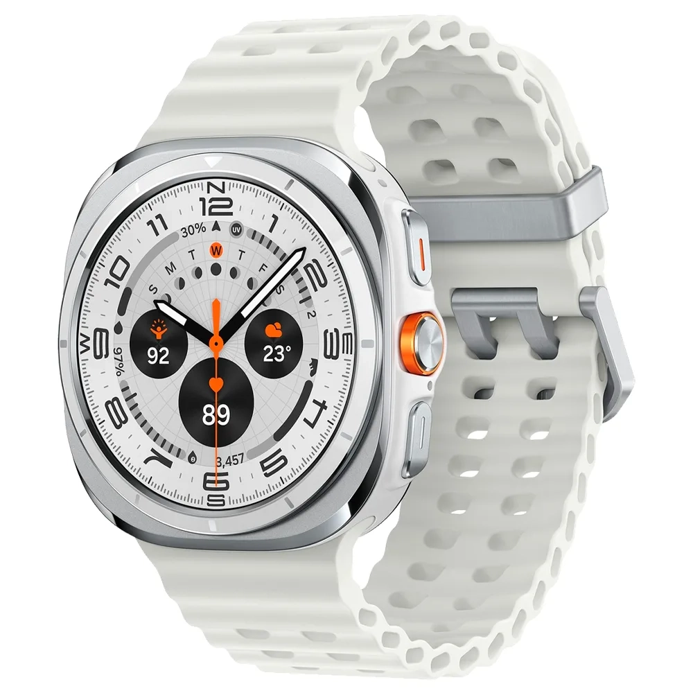 Умные часы Samsung Galaxy Watch Ultra (2025) 47mm LTE, ремешок Marine, Titanium White (Белый титан) SM-L705