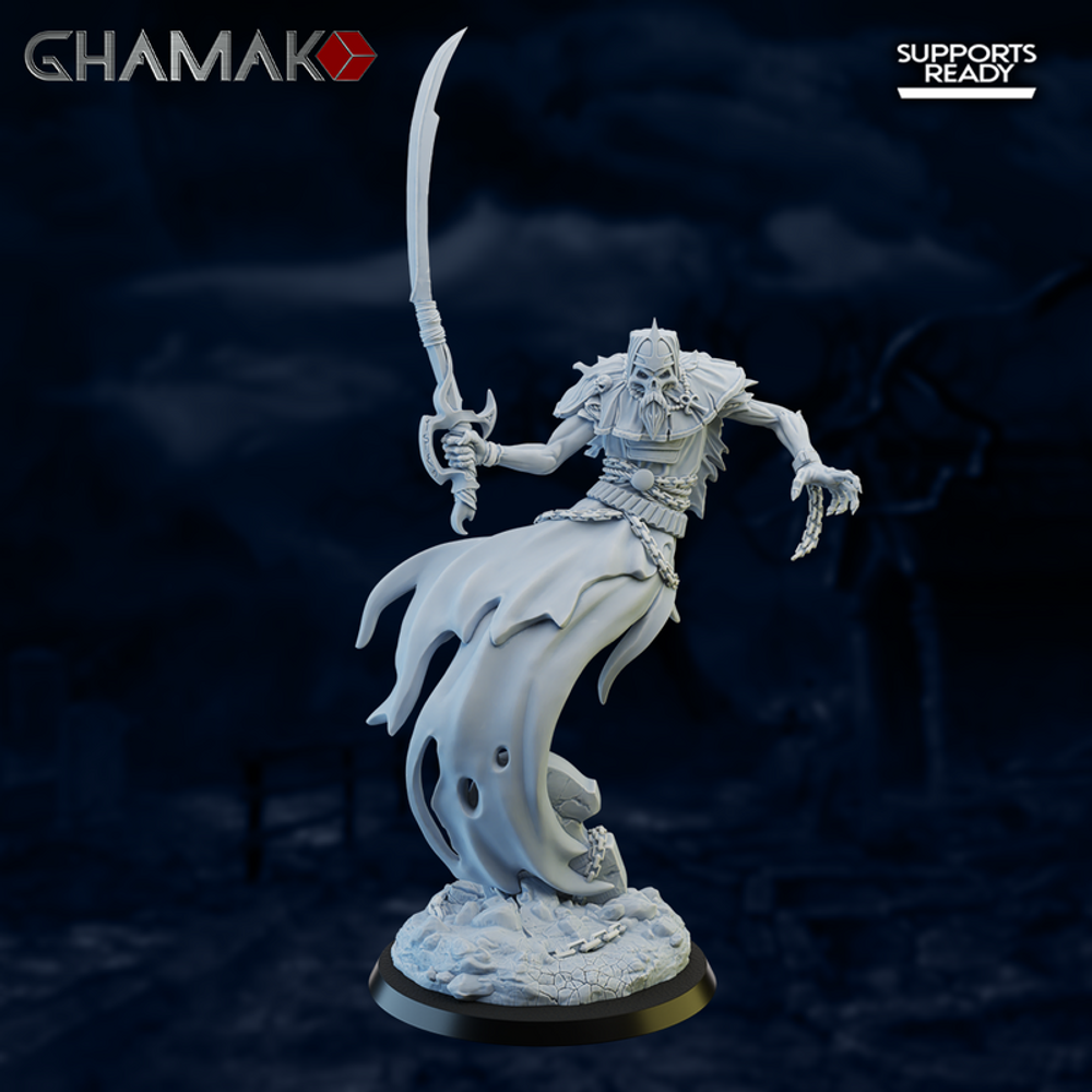Grand Alliance Death Nighthaunt Bladegheist Revenant Призрачный мечник №3 миниатюра для dnd, днд, pathfinder, фентези, Настольная игра, НРИ, Варгейм, РПГ