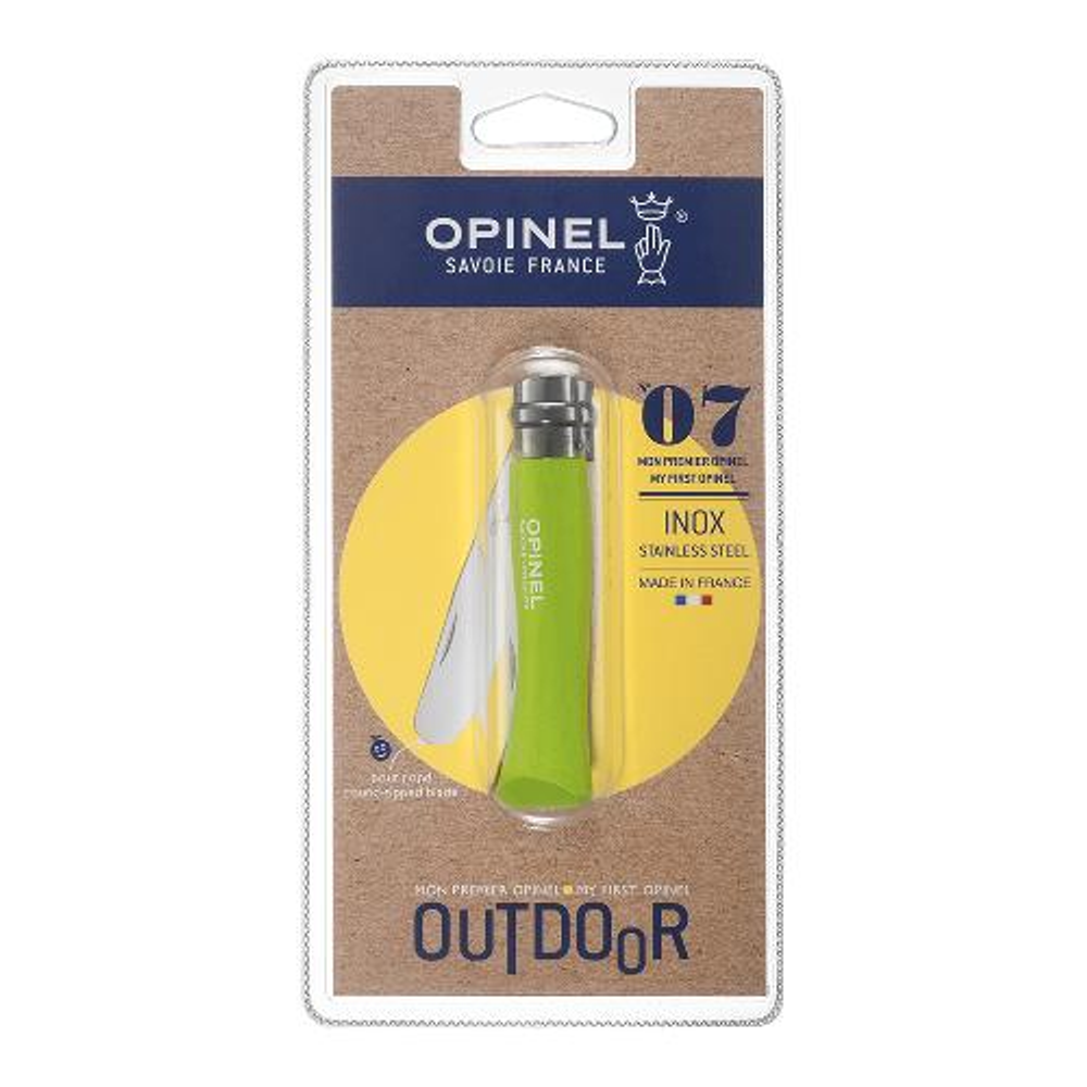Нож Opinel №7 My First Opinel, зеленый, блистер, 001971
