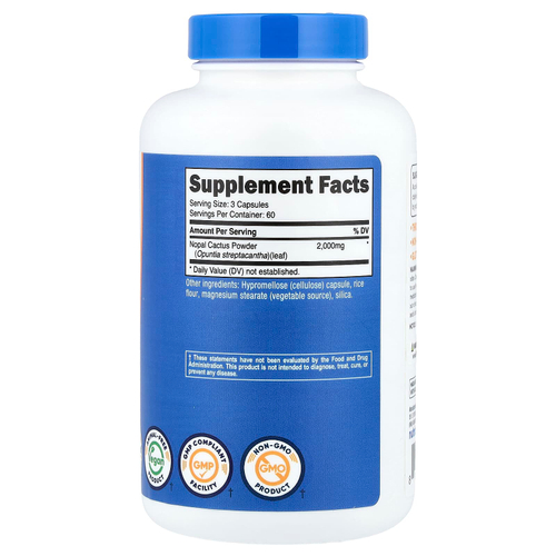 Nutricost, Nopal Cactus, 180 капсул (666 мг в 1 капсуле)