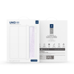 Чехол книжка фиолетового цвета от Dux Ducis для Samsung Galaxy Tab S9 Ultra, Tab S10 Ultra и Tab S8 Ultra, серия Unid Series Case, с держателем стилуса и функцией автоматического перехода в спящий режим