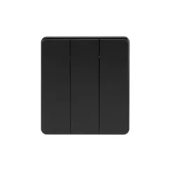 Выключатель трехклавишный KRANZ Miele Round Оникс KR-78-0707-3