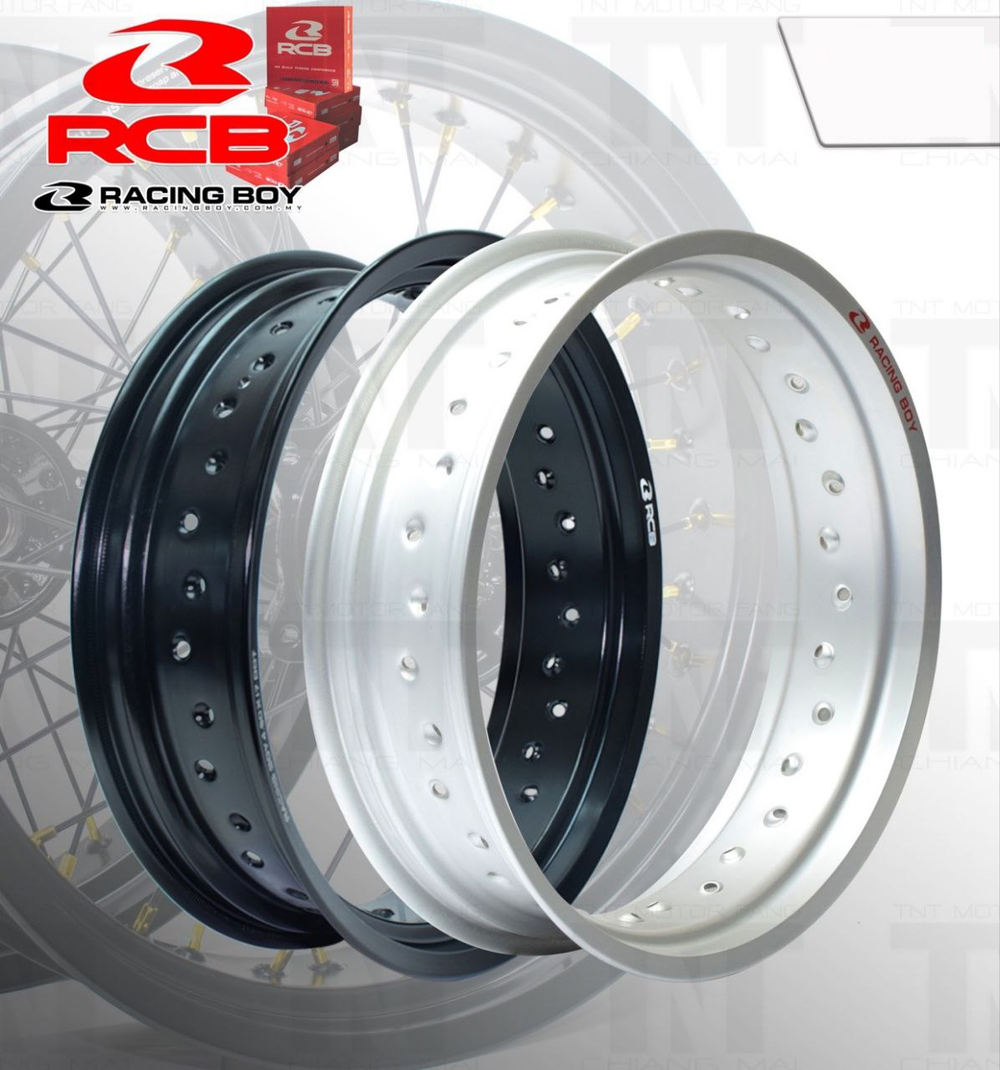 Motard wheel set for Honda CRF300L-Rally. 17 inches rims. Black/Red (ABS/non ABS)
