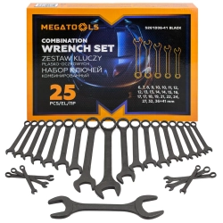 Набор ключей комбинированный 25пр. MEGATOOLS MT-5261D36-41 BLACK