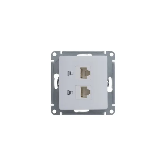 Розетка компьютерная RJ45 + RJ45 Cat 5e Systeme Electric Glossa Белый GSL000185KK
