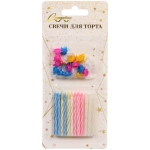Свечи для торта (свечи 24шт + подставки 24шт) 5,5см 3R017