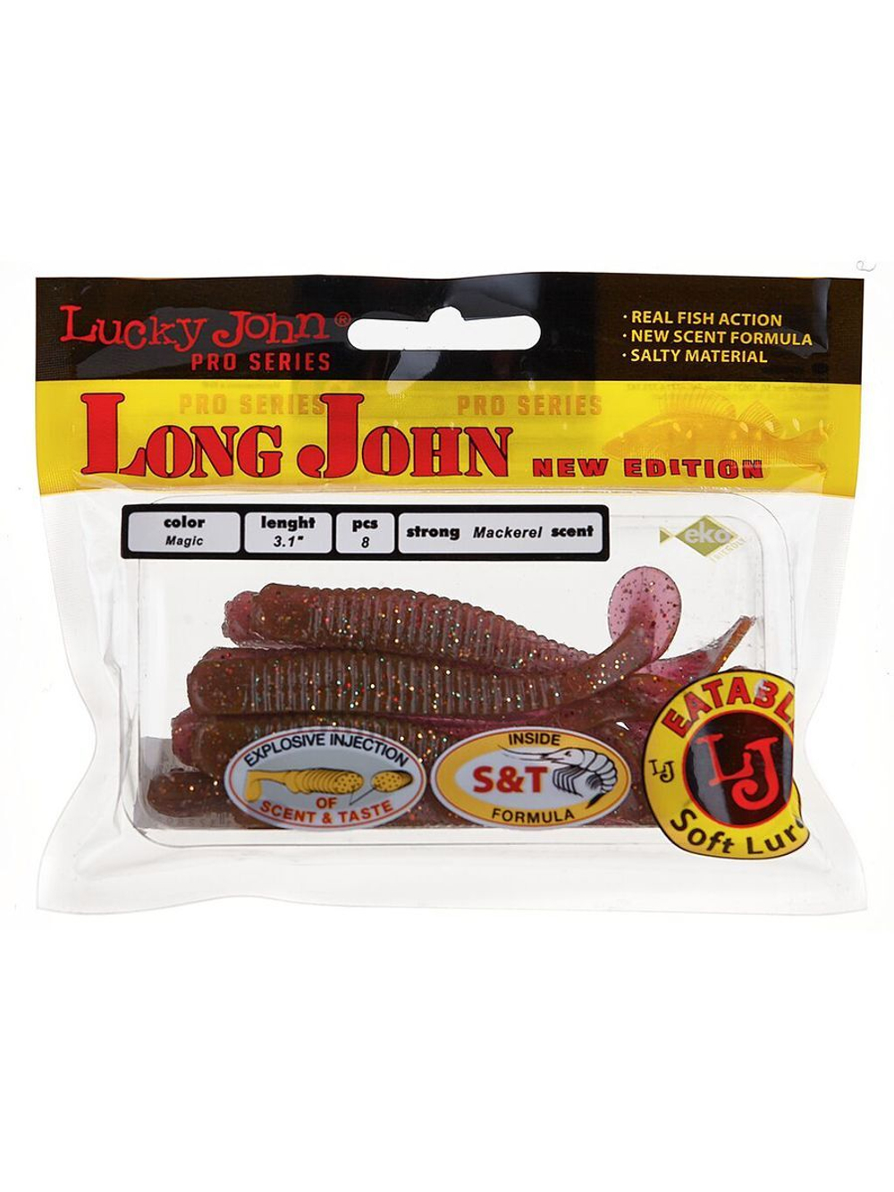 Виброхвосты съедобные LJ Pro Series LONG JOHN 3.1in (07.90)/S14 8 шт. в упак.
