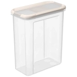 Емкость для сыпучих продуктов "Модена" прямоугольная 1,5л с дозатором (светло-бежевый)