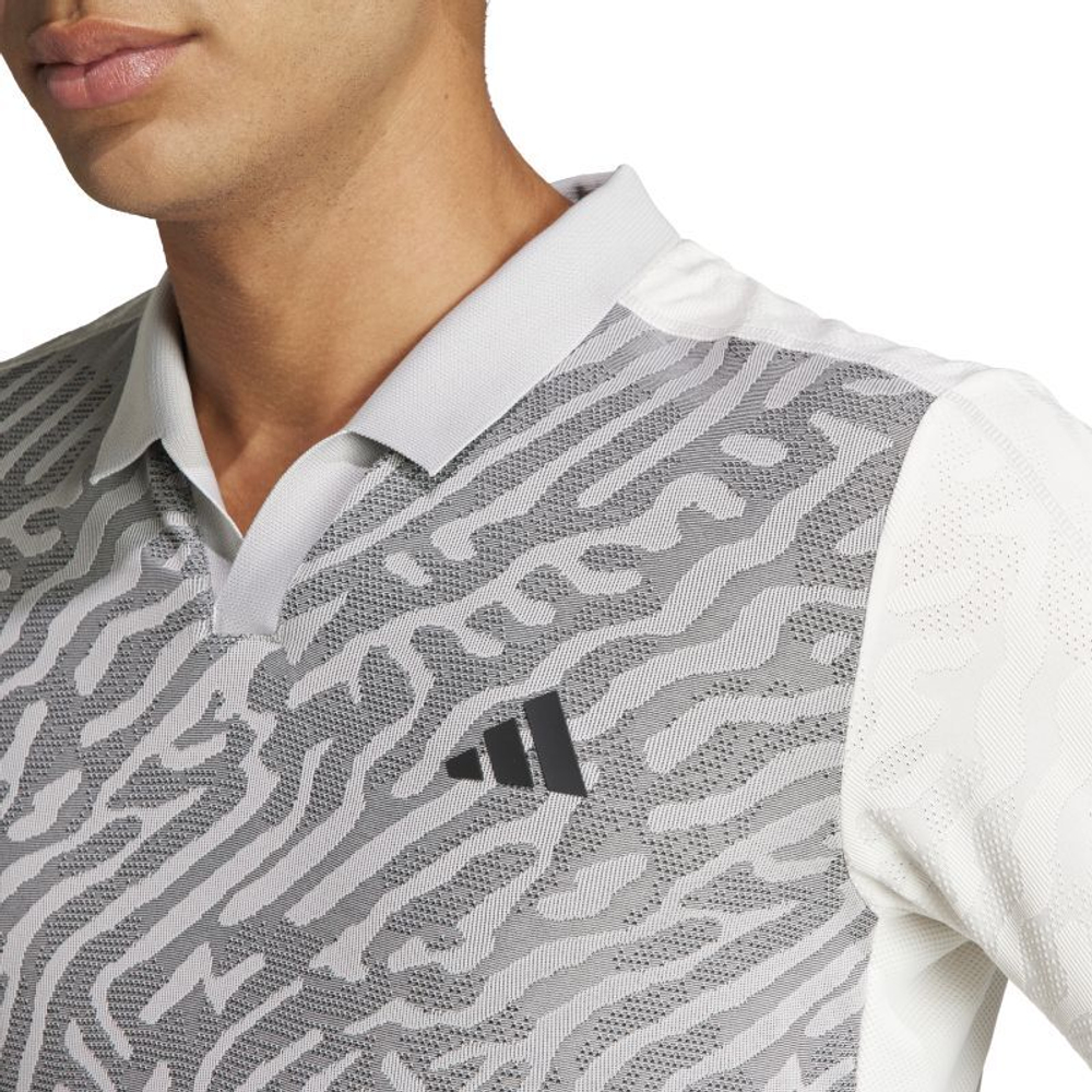 Мужское теннисное поло Adidas Tennis Airchill Pro Freelift Poloshirt - grey two/black/off white