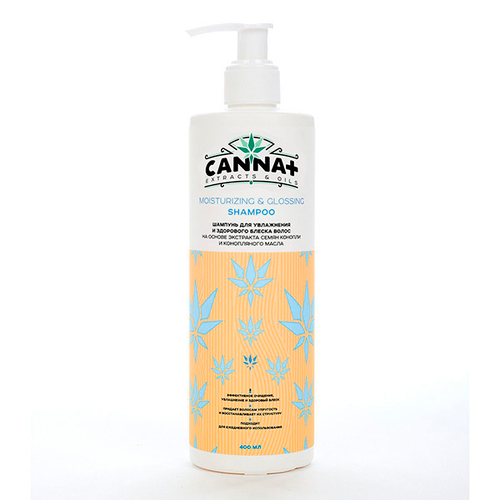 Шампунь для увлажнения и здорового блеска волос Canna+ Moisturizing & Glossing Shampoo 400мл