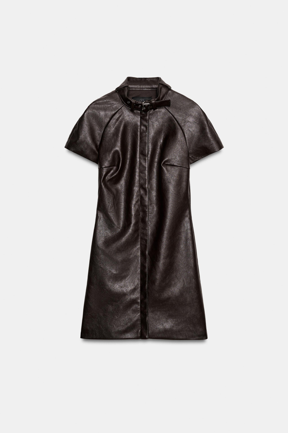 МИНИ-ПЛАТЬЕ ИЗ ИСКУССТВЕННОЙ КОЖИ С ПРЯЖКОЙ — ZARA