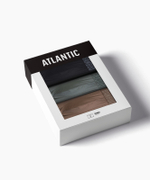 Мужские трусы шорты Atlantic, набор из 3 шт., бамбук, светлый хаки + черные + бежевые, 3MH-215