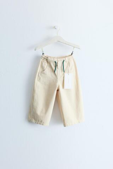 ZARA TIMELESS — БРЮКИ ОБЪЕМНОГО КРОЯ С КОНТРАСТНЫМИ ШНУРКАМИ, СВЕТЛО-БЕЖЕВЫЙ