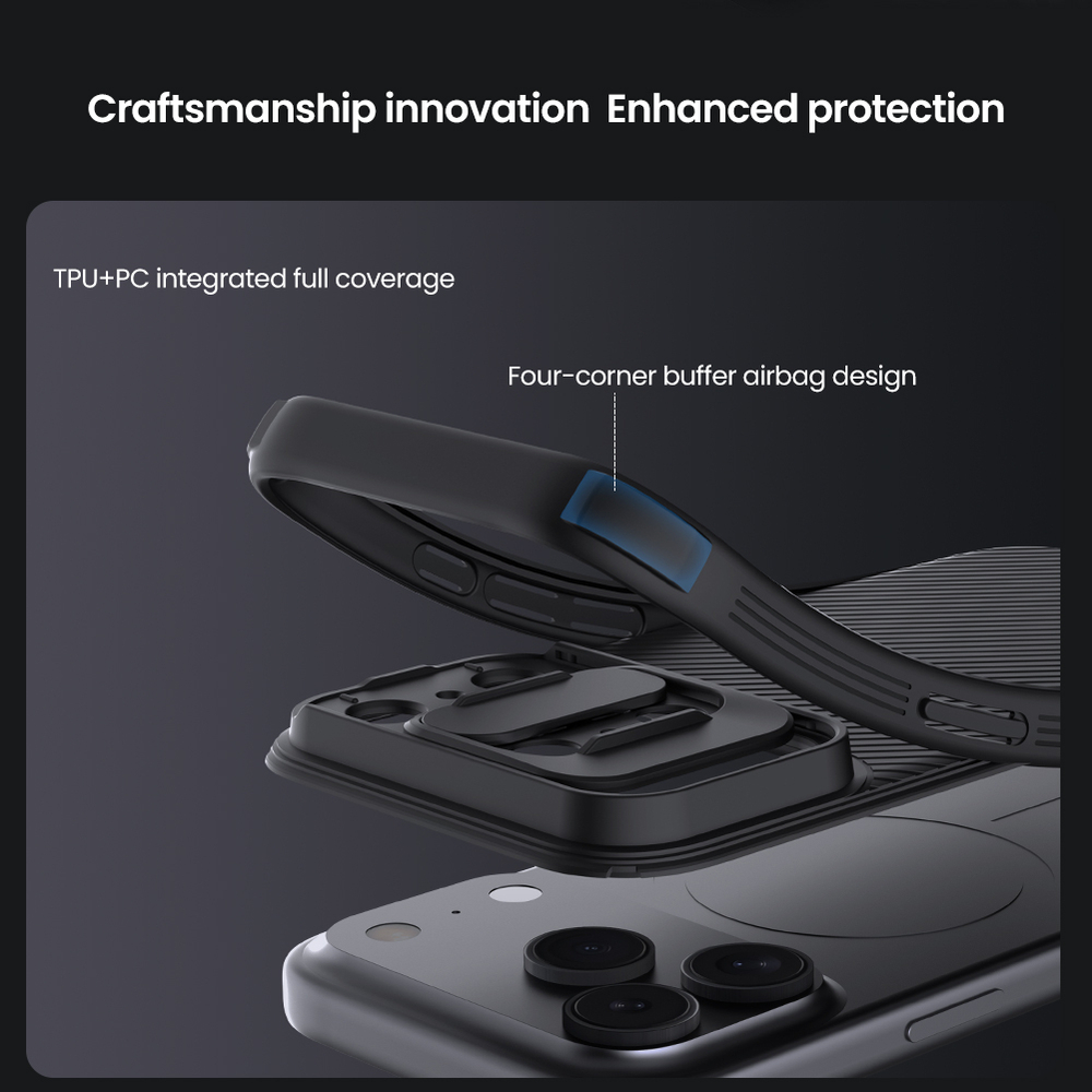 Чехол с защитной шторкой для камеры от Nillkin на iPhone 17 Pro, серия CamShield Pro Case