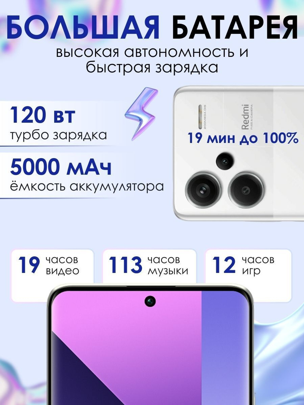 Смартфон Xiaomi Redmi Note 13 Pro Plus 5G 8/256Gb сиреневый