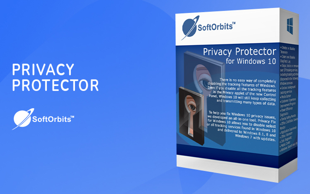 SoftOrbits Privacy Protector for Windows 10 (Отключение слежки для Windows 10) [Цифровая версия] (для ПК, цифровой код доступа)