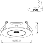 Точечный встраиваемый светильник Arte Lamp KAUS A4761PL-1WH, LED