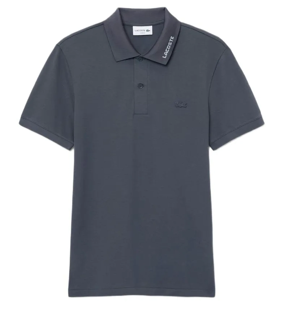 Мужское теннисное поло Lacoste Slim Fit Pique - dark grey