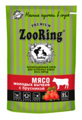 ZooRing консервы для кошек сочные мясо молодых бычков с брусникой 85 гр