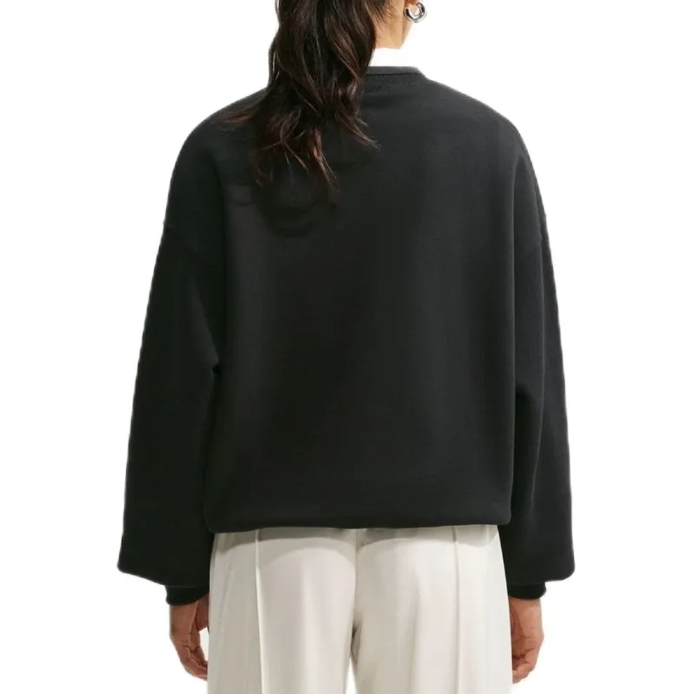 Женская теннисная куртка Nike Studio Fleece Medium Weight Oversized Crew - black/white