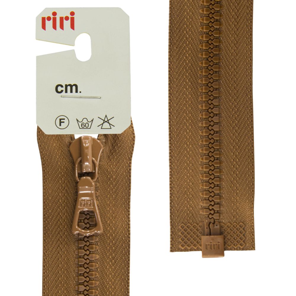 Молния трактор RIRI Т6 (6 мм) 1 зам., разъем., 70 см, цв.2209, св.коричневый, 1 шт
