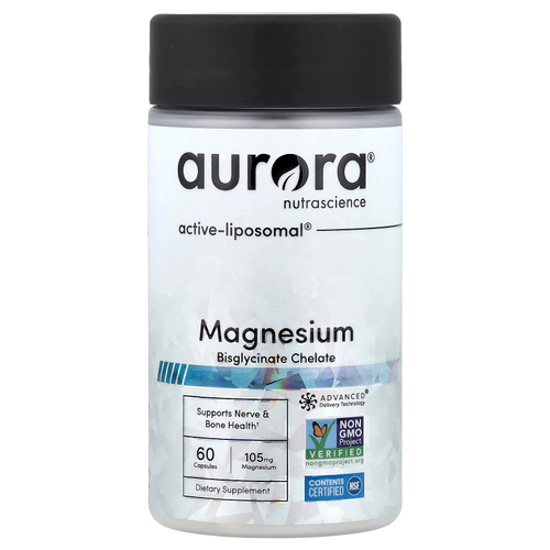 Aurora Nutrascience, хелатный бисглицинат магния, 60 капсул