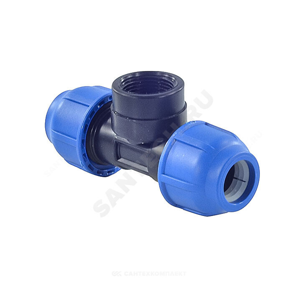 Тройник компрессионный ПЭ Дн 25х1/2"х25 ВР Ру16 RTP (РосТурПласт) 11605