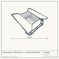 Минитрамп 130х140 см с открытой рамой — от 60 000 ₽