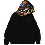 A Bathing Ape Bathing Ape Sweatshirts Cardigan Cotton Drop Shoulder Sleeve Moderate No Fleece Lined Zip Closure 0zxswmx07151p черный