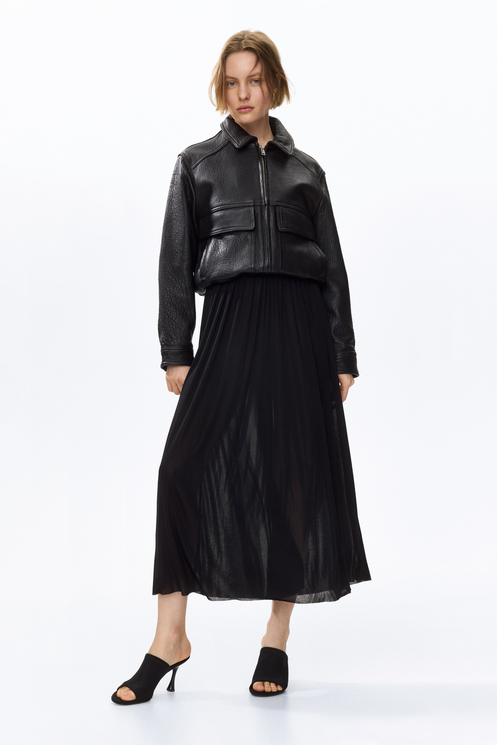 Платье с открытыми плечами — Чёрный - H&M