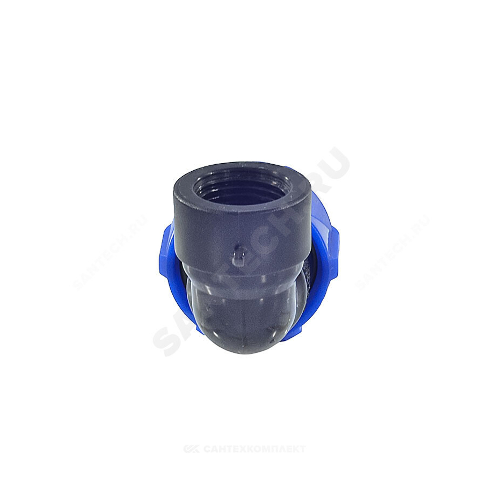 Отвод компрессионный ПЭ Ду 50 х2"х90гр ВР Ру16 VALFEX 1210012350200
