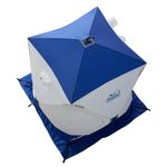 Палатка зимняя куб СЛЕДОПЫТ 1,5 х1,5 м, Oxford 210D PU 1000, S по полу 2,2 кв.м, цв. синий/белый