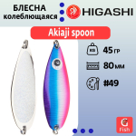 Блесна колеблющаяся HIGASHI Akiaji spoon 45g#19