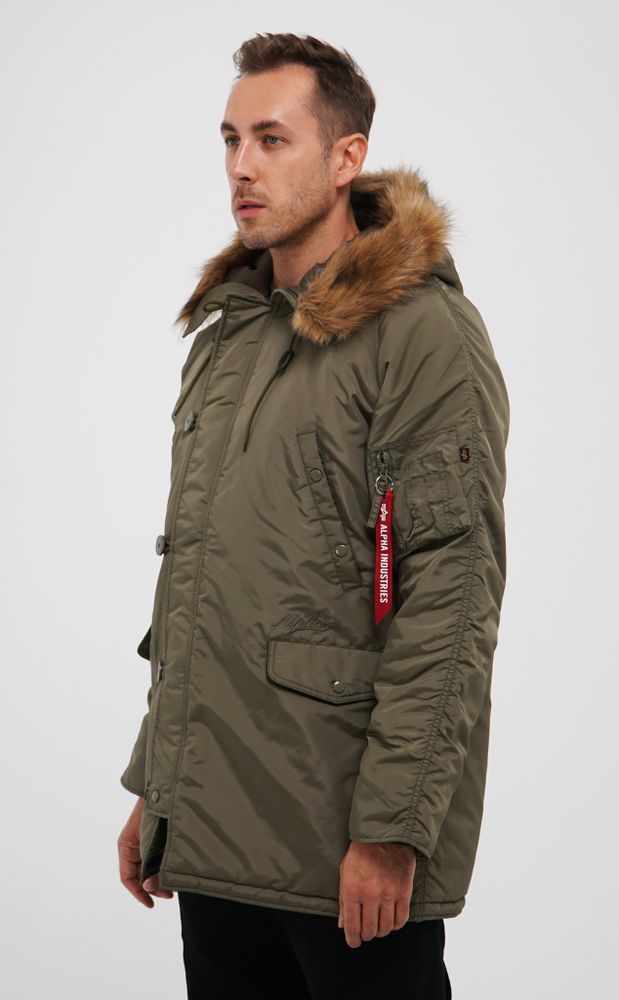 Парка Alpha Industries N-3B Logo Oxford Parka Olive Green