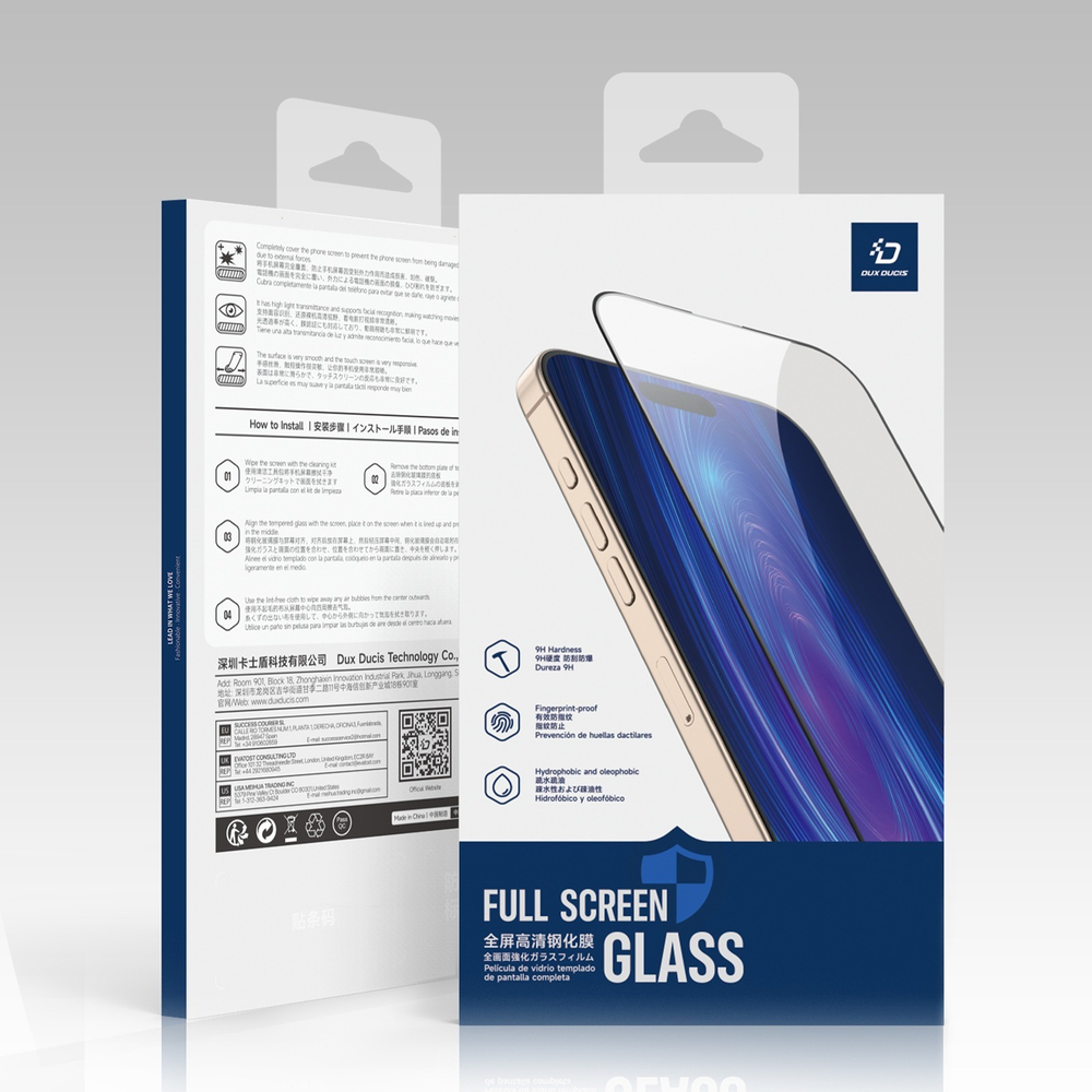 Закаленное стекло на экран для смартфона Infinix Smart 10 и Smart 10+, от Dux Ducis серия Full Screen Glass
