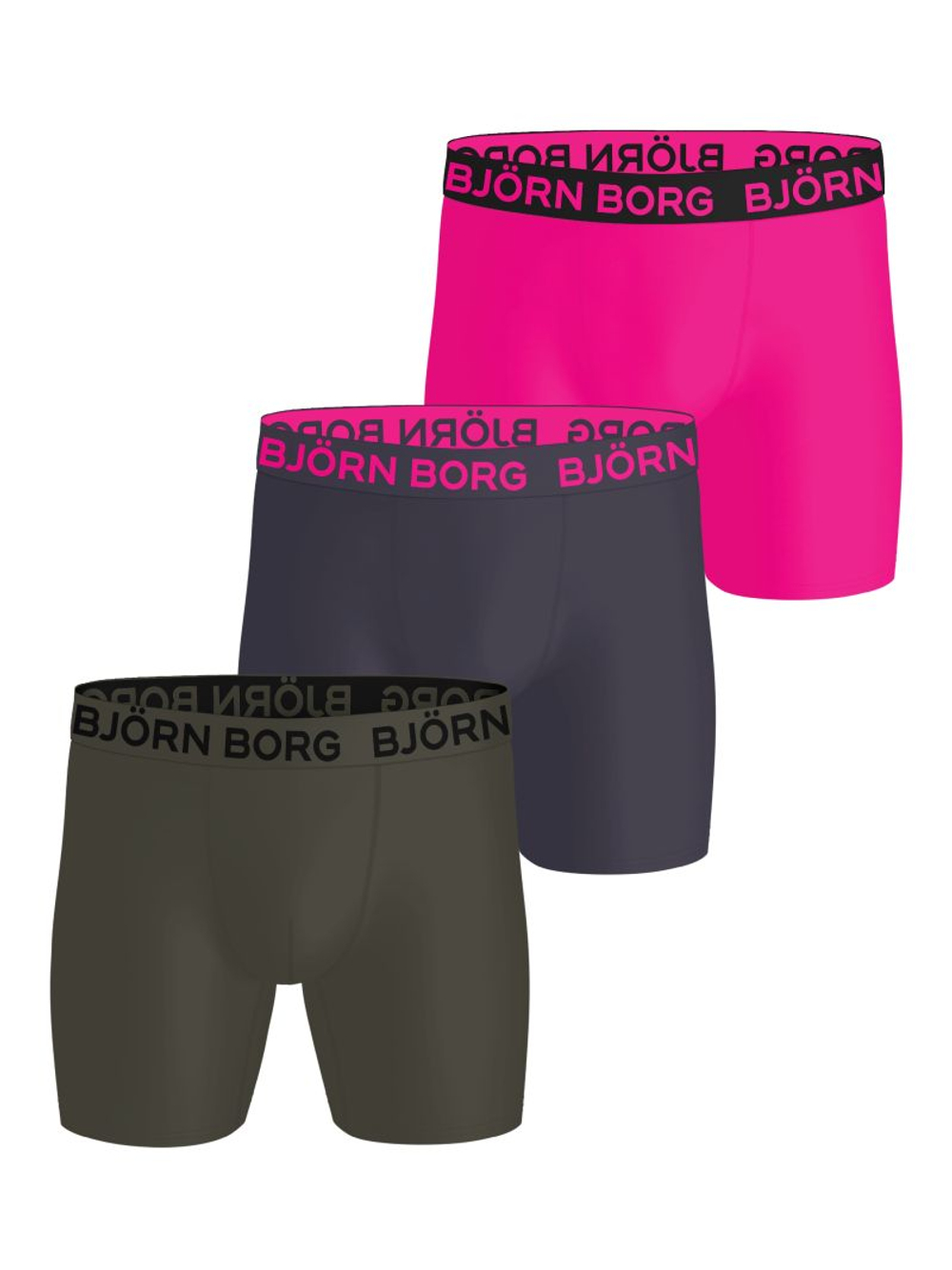 Мужские спортивные боксеры Bj_rn Borg Sports Microfiber 3P - green/pink/grey