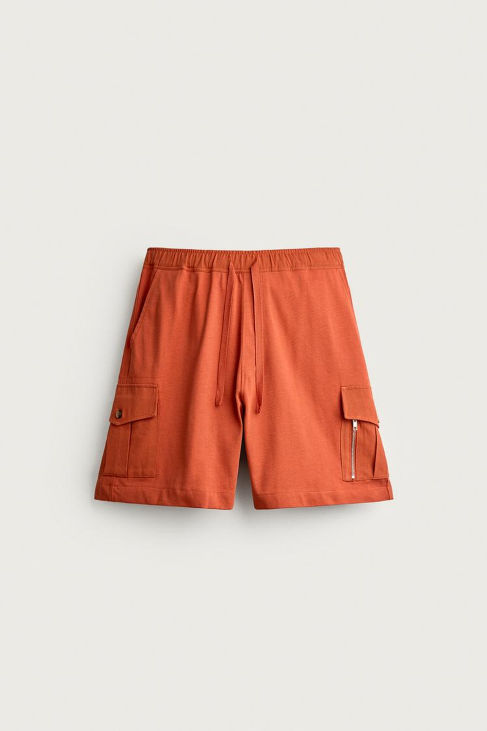 ZARA ШОРТЫ КАРГО REGULAR FIT, ОРАНЖЕВЫЙ