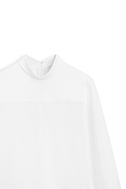 Massimo Dutti Блузка с высоким воротником на молнии - Limited Edition, белый